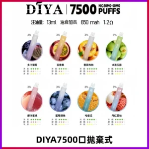 DIYA叮啞7500口拋棄式可充電大容量一次性電子煙